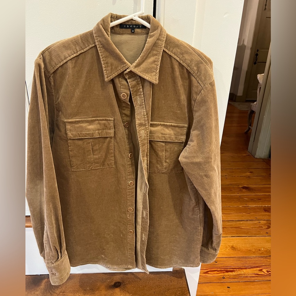 Men’s vintage Theory stretch button up corduroy shirt